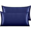 NTBAY Silk Satin Pillowcase - Pillowcase per capelli e pelle, confezione da 2 con chiusura Envelope Closure, 50 x 90 cm, blu navy
