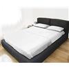 GEMITEX Completo letto Matrimoniale, Colore BIANCO, con Trattamento NO-STIRO, effetto Raso, in 100% Microfibra di poliestere. Composto da 2 lenzuola e 2 federe TINTA UNITA. Made in Italy