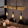 GBLY lampada a sospensione tavolo da pranzo in legno vintage lampada da sala da pranzo retrò in travi di legno da 61 cm - 3 x E27 max 25 Watt - regolabile in altezza per sala da pranzo soggiorno bar