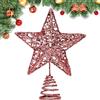 GXFCING Puntale per Albero di Natale, Punte Stella Rossa 3D Metallizzata Glitterata, Decorazione a Stella Albero di Natale, 20 x 15 cm ((rosso, M)
