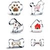 RUUKON Set di 5 stampini per biscotti, a forma di osso per cani, impronte di zampe, cucciolo, barboncino e cuccia del cane, in acciaio inossidabile, per biscotti e torte per bambini