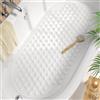 HITSLAM Tappetino Vasca Antiscivolo, Ovale Bianco, Grande 88x40 CM