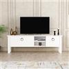 Hanah Home Supporto per TV, melammina, Bianco, Taglia Unica