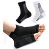 feifanshop 4 Pezzi Cavigliere a compressione graduata per fascite plantare, Nero/Bianco