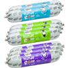 PURBELLO Rotolo di cibo umido per cani, pacchetto misto I - 3 cavalli, 3 capre, 2 agnello, monoproteina, cibo per cani con elevata percentuale di carne, salsicce per cani resistenti al taglio e senza cereali (8 x 400 g)