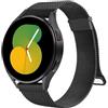 Amzpas Cinturino per Samsung Galaxy Watch 6/5/4 40mm 44mm, Cinturino in Acciaio Inossidabile per Samsung Galaxy Watch 5 pro 45mm/ Watch 4 Classic 46mm 42mm (Nero)