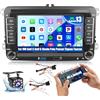 Inefala 7 Pollici Autoradio Android 13 per VW Golf 5 Golf 6 Skoda Polo Passat Tiguan Touran 2 DIN Schermo (1+32GB) con Mirror Link FM RDS GPS Bluetooth WiFi Comandi al Volante 2USB