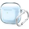 elago Cover Trasparente per AirPods 4 | Moschettone Incluso, Riduzione dell'Ingiallimento, Ricarica Wireless (Blu Acqua)
