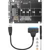 WANGCL Adattatore M.2 NGFF o mSATA a USB 3.0 2-in-1 NGFF o mSATA Converter Reader Card con convertitore cavo SATA