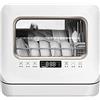ksamwjf Mini lavastoviglie automatica a libera installazione completamente automatica con 6 coperti - Disinfezione ad alta temperatura Cinque funzioni di lavaggio Efficiente dal punto di vista energ
