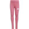 adidas Bambina Essentials 3 Stripes Leggings, Pink Fusion/White, 5-6 Years