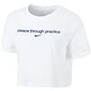 Nike W NK SS Crop Yoga 2, T-Shirt Unisex-Adulto, White, S