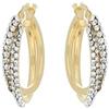 DelPia, Orecchini Modello Dea Horta in Oro 18kt e Argento Sterling 925 con con Due Tubi di Cristalli (Giallo, 15mm)