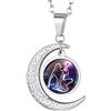 Suplight Collana da Donna con Ciondolo Mezzaluna Segno Zodiacale in Acciaio Inossidabile 316L Placcato Oro 18K Ciondolo 12 Costellazioni Zodiacale Catena 50+5cm Regalo Confezione