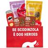 Dog Heroes Party Box per Cani - 4 Pack di Cibo Umido al Manzo + Premietti ai Semi di Zucca e Mirtillo, Pallina, Bandana, Peluche - 100% Naturale - Senza Cereali - Made in Italy