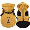 UOSIA Giacca invernale da neve per cuccioli Cappotti caldi per cani con pettorina e cappuccio per cani di piccola taglia Gilet impermeabile in pile per cani Tuta da neve per la stagione fredda