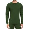 woolcano 100% lana merino da uomo, a maniche lunghe, funzionale, a compressione, verde militare, L
