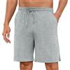 Demegimi Pantaloncini Pigiama da Uomo Cotone Pantaloncini Casual Corto con Elastico in Vita Pantaloni Casual da Uomo Estivi