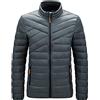 Kobilee Piumino Corto Caldo da Uomo Elegante Antivento Cerniera Montagna con Cappuccio Imbottita Giacca Invernale Giubbotto Trapuntato Casual Trekking Leggero Ripiegabile Giacca Mezza Stagione