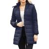 XUEJIANN Impermeabile da donna, per piumino da donna, lungo, invernale, con calda imbottitura, taglia grande, elegante, a maniche lunghe, giacca softshell da donna, Blu, 5XL