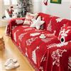 Highdi Telo Copridivano Natale Rosso Reversibile Coperta in Ciniglia con Frange, Copri Divano 1 2 3 4 Posti Albero di Natale Decorative Copridivano Copriletto Morbido e Comodo (180x130cm)
