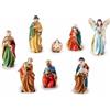 Gruppo Maruccia- Statuine per il Presepe in Resina Dorata - Addobbi Natività - Set da 8 Personaggi