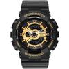 RORIOS Orologio Coppia Elettronico Orologio da Polso Multifunzione Militare Orologio Uomo Donna Orologio Digitale Quarzo Resina Cinturino per Ragazze Ragazzi Oro nero B