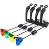 Hirisi Tackle Indicatori di abboccata per pesca alla carpa, set di 4, con luce LED, connettore da 2,5 mm, con scatola, accessori da pesca