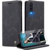 WenBaby Caseme Cover per Samsung Galaxy A30S/A50S/A50 con [2 Pezzi Vetro Temperato],Flip Custodia Pelle PU Libro Portafoglio con [Slot Cart] [Supporto Stand] [Magnetica],Nero