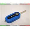 TopBest Cover Chiave Guscio Telecomando COMPATIBILE CON Fiat 500 Grande Punto Evo Bravo Panda 500L Lancia Y YPSILON MUSA Delta SCOCCA Telecomando Completo NO ELETTRONICA Azzurro