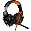 YONII Cuffie da gioco G2000 3.5mm Stereo LED Lighting Cuffia Over-Ear Cuffia con microfono per PC Gioco per computer con cancellazione del rumore e controllo del volume
