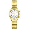 OIDEA Orologi Cinturino Elastico Coppie: Orologio rotondo analogico al quarzo oro per uomo e donna quadrante decorativo a tre occhi cinturino in acciaio inossidabile estensibile - per il tempo libero
