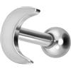 PIERCINGLINE Piercing per orecchio in titanio, con luna, per piercing e orecchio, colore a scelta, 3,5 x 5 mm, Titanio