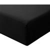 RUIKASI Lenzuolo con Angoli Singolo - Oeko Tex Lenzuola Sotto con Angoli ed Elastico per Letto in Microfibra, 90x190 Nero