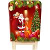 Benzisun Coprisedia natalizio,coprisedia elastici universali per sedie di Natale,elasticizzato,universale,facile da pulire e lavabile,decorazione natalizia,sala da pranzo,feste.per sedia di Natale,55 x 44cm