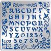 BENECREAT Stencil in Metallo Artistico Opaco con Lettere dall'alfabeto dalla A alla Z, Numero e Fiore e Vite per Pittura, bruciatura del Legno, Incisione, Scrapbooking, 15,6 x 15,6 cm