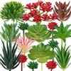 QUOZUO Pianta Finta,16pcs Finte Succulente Piante Grasse per Casa Decorazioni Pianta Artificiale