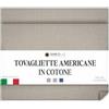DomusLab Tovagliette Americane Cotone Lavabili Artigianali 2pz MADE IN ITALY - Tovagliette Colazione Eleganti Moderne Sotto Piatti da Tavola 35x45cm (Beige Chiaro)