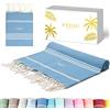 SOLTAKO Fouta Beach - Fouta XXL - Asciugamano da spiaggia anti-sabbia - Telo da bagno per Hammam, Sauna, Yoga, Picnic - Fouta Beach 300x200 cm - Lenzuolo 2 Persone