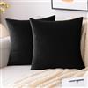 EMEMA Federa per cuscino in velluto, 40 x 40 cm, decorativa, colore nero, per divano, lombare, con chiusura lampo nascosta, per camera da letto, divano, set da 2 pezzi