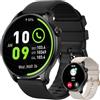 Kimeag Smartwatch Uomo Donna Orologio Fitness: Bluetooth Impermeabile Chiamata Risposta Vivavoce Digitale Smart Watch Tracker Spo2 Cardiofrequenzimetro Sportivo Calorie Contapassi per ios Android Nero29