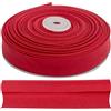 Aerzetix - C77430 - Rotolo di Nastro in sbieco Piegato per Cucire 25 Metri x 18mm - in 20% Cotone e 80% Poliestere - Colore Rosso