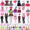 Xerteam Set di 28 vestiti e accessori per bambole, 3 abiti, 3 vestiti alla moda, 10 scarpe, 12 accessori per gioielli, abiti estivi alla moda per ragazze, regali di compleanno compatibili con Barbie da 29 cm