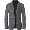 Generic Sakko - Giacca da uomo vintage a quadri, slim fit, elegante, casual, a righe, per primavera, autunno, tempo libero, per matrimonio e affari, Grigio-17, XXL