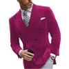 Leader of the Beauty Giacca da uomo casual in velluto, slim fit, con 2 bottoni, per matrimoni e balli studenteschi, giacca da smoking da uomo, Fucsia, 52