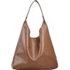 RuiDay Borsa a Spalla Retrò in Pelle, Sacchetto a Mano Elegante con Piccolo Borsello, Tracolla Hobo Grande da Viaggio (Cachi)