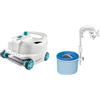 Intex Pulitore automatico per piscina Zx300 Deluxe & Skimmer Di Superficie Per Montaggio A Parete, 20.96 X 24.13 X 33.02 Cm, Grigio Blu