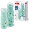 NUK Set di tazze per bambini Mini-Me | Tazze Sip & Flip | 9-12+ mesi | 300 ml e 500 ml | Borracce per bambini | Beccuccio e cannuccia temperati a prova di perdite | Infrangibile | Mint Dots & Bee