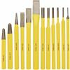Topolenashop Scalpelli Cacciachiodi Bulini e Cacciaspine per Meccanico, Set da 12 Pezzi - Acciaio al Carbonio, Dritto, Legno, CHISel, Kit di Attrezzi