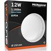 Eurocali Plafoniera LED Soffitto o Parete 12W Rotonda - Colore Bianco - Luce Fredda 6500K - Impermeabile IP54
